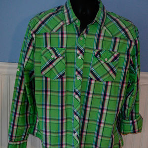 LIONS CREST ENGLISH LAUNDRY PLAID SHIRT L/S MEN XL